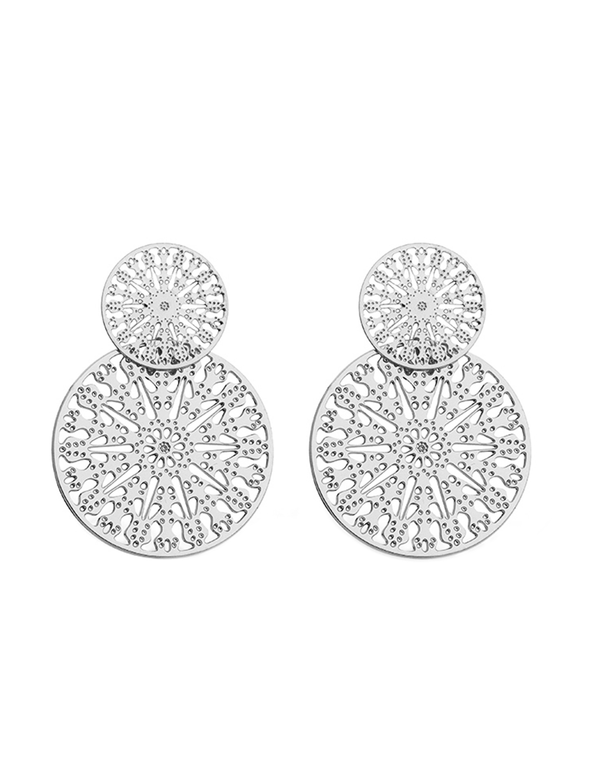 Spinn twin earring, silver