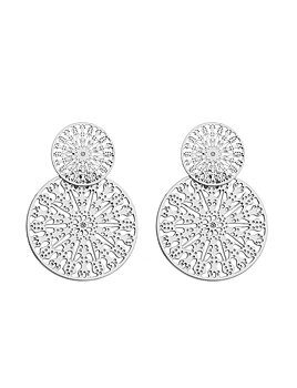 Spinn twin earring, silver