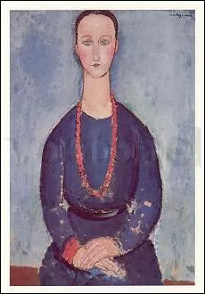 Woman with Red Necklace, 1919, Postcard