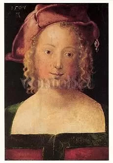 Portrait of a Girl with a Red Beret, Postcard