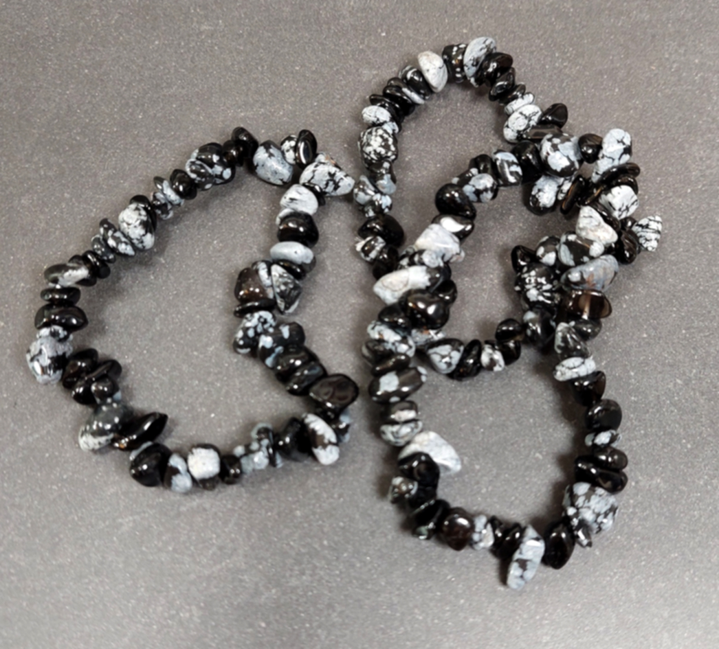 Snöflinge Obsidian Chip Armband - 2