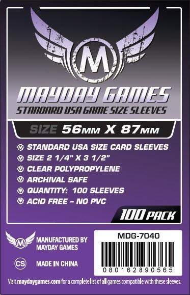 Standard USA Card Sleeves (56x87mm) - 100 pack