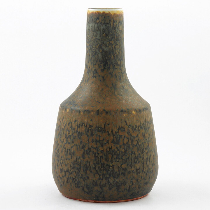 カールハリー・スタルハーネ　CEMシリーズ 艶消しの茶色の釉薬が美しい花瓶 Vase　1960年代  23cm