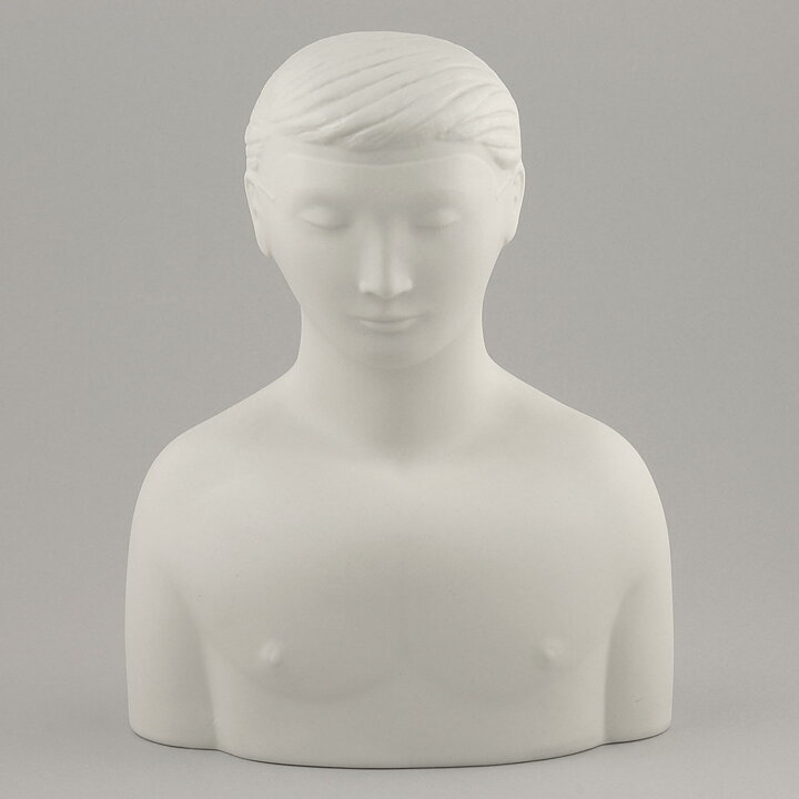 Stig Lindberg (Parian 1977) Matte White Mannen Med Masken Sculpture 24 cm 