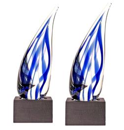 Sailing Wind Sculpture Clear/Blue Large