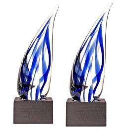 Sailing Wind Sculpture Clear/Blue Large