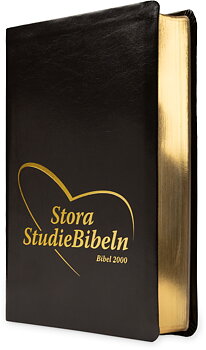 Stora StudieBibeln - Bonded leather Svart