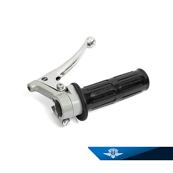 Gasgriff grau, mit grauem Gasgriffrohr. Universal