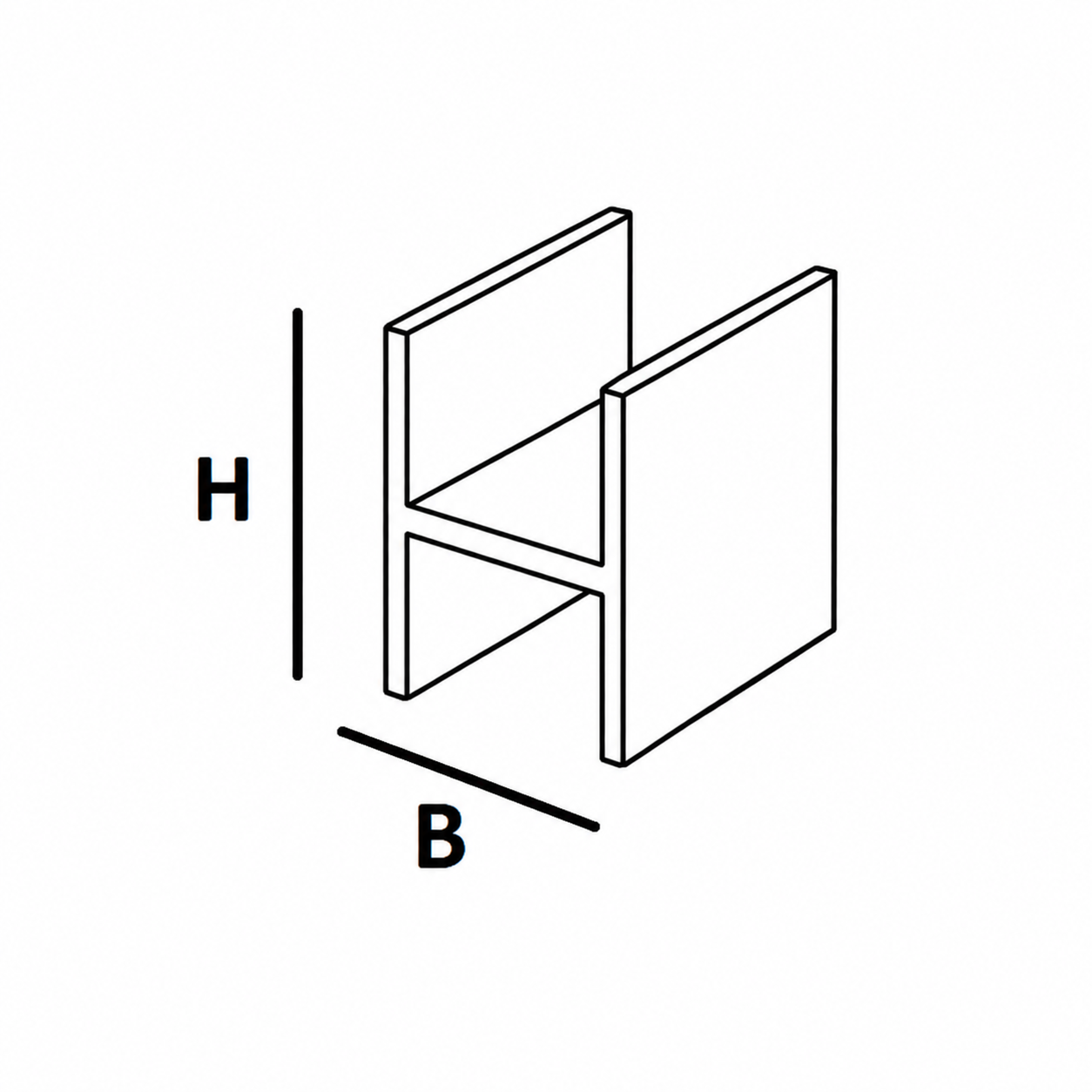 Brass, H-profil 6x6 0.6mm
