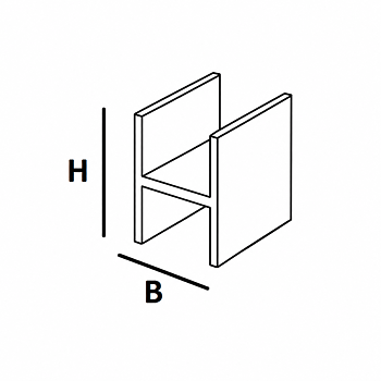 Mässing, H-profil 6x6 0.6mm