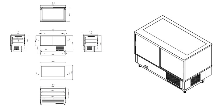 Kyldisplay 2 glashyllor