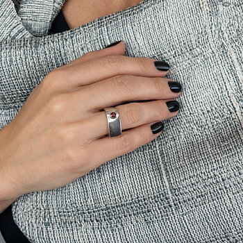 Red Shape Silverring