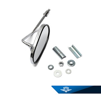 Rear view mirror. Left, universal. Mounting in the handlebar end