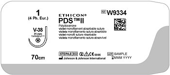 PDS II suture 1,  W9334T, V-38 70 cm purple