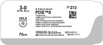 PDS II suture 3-0,  Z13H, UCLX 70 cm purple