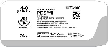 PDS II suture 4-0,  Z3100H,  SH-1 VB 70 cm purple