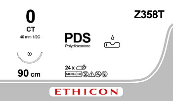 PDS II suture 0,  Z358T, CT 90 cm purple