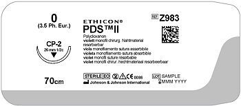 PDS II suture 0,  Z983H, CP-2 70 cm purple