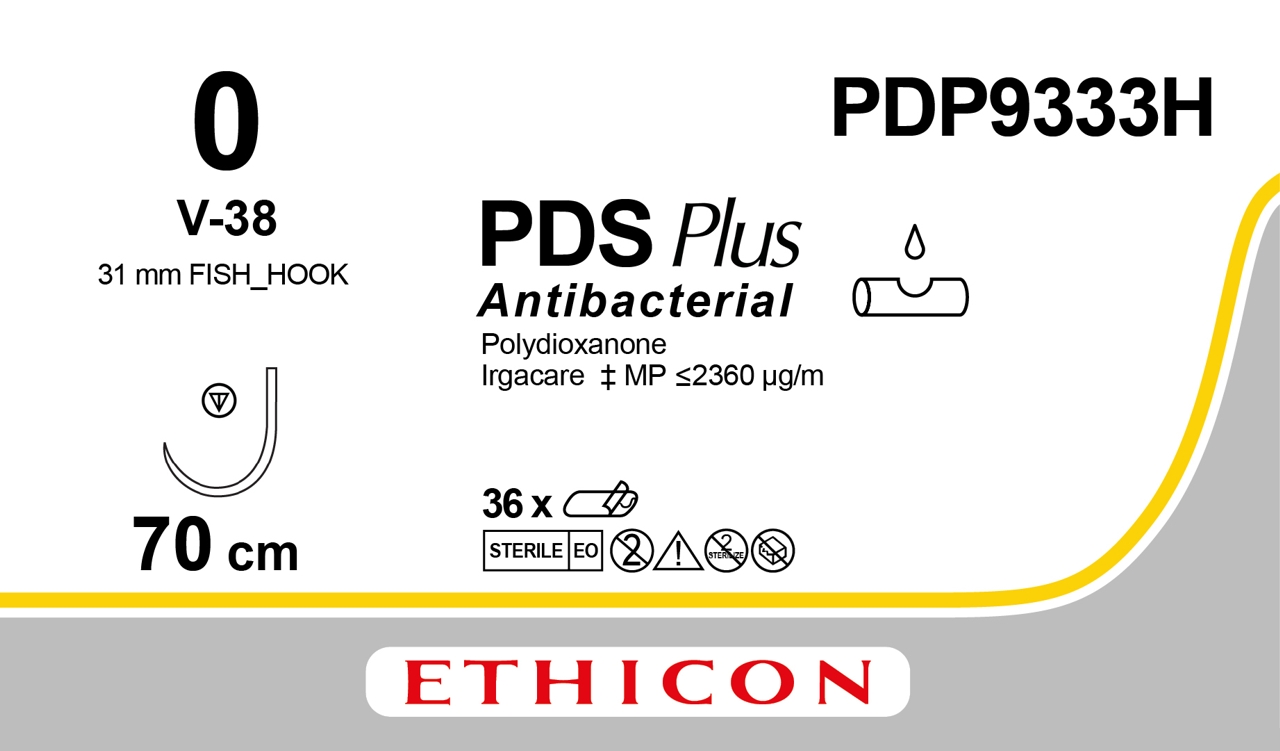 ぴーたん PDS Plus suture 0, PDP9333H, V-38 70 cm purple - Suture Online