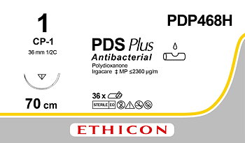 PDS Plus sutur 1, PDP468H, CP-1 70 cm purple