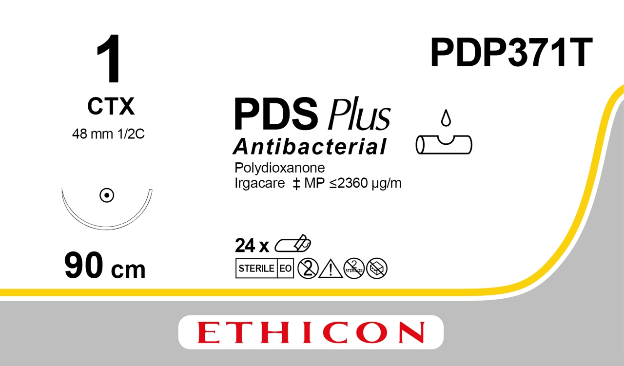 PDS Plus suture 1, PDP371T, CTX 90 cm purple - Suture Online