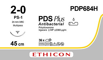 PDS Plus sutur 2-0, PDP684H, PS-1 45 cm undyed