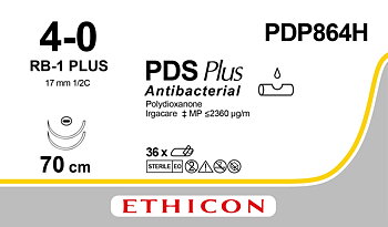 PDS Plus sutur 4-0, PDP864H, 2XRB-1 70 cm purple