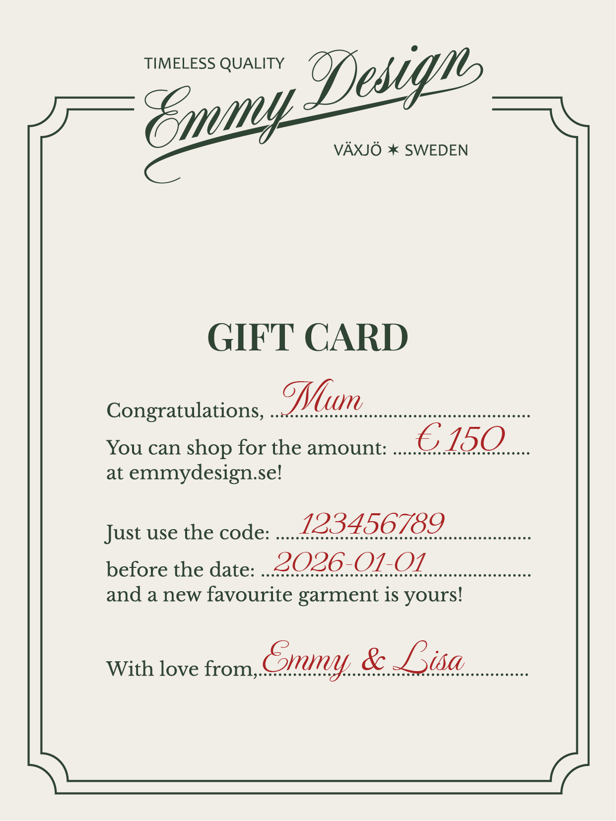 Gift card