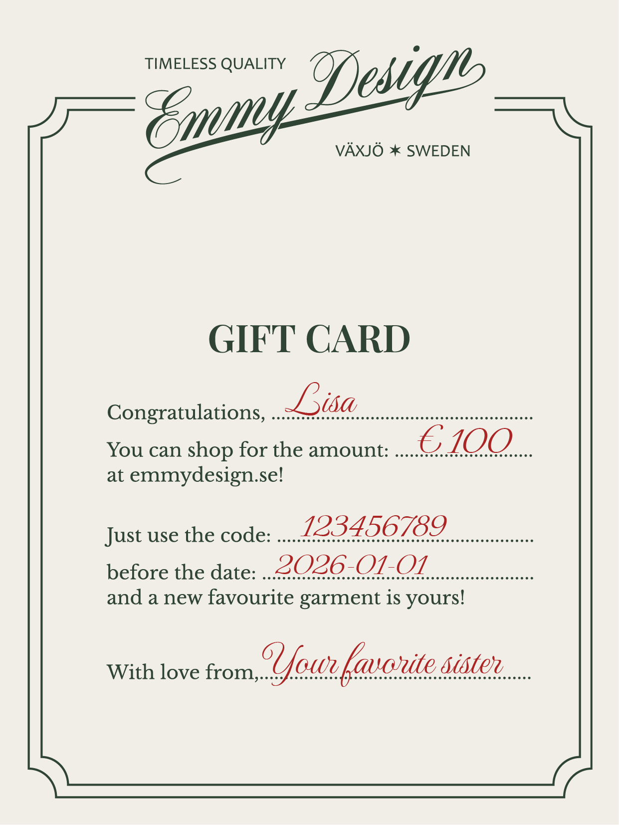 Gift card