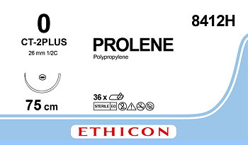 Prolene sutur 0, 8412H, CT-2 75 cm blue