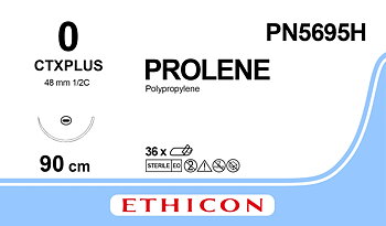 Prolene sutur 0, PN5695H, CTX 90 cm blue