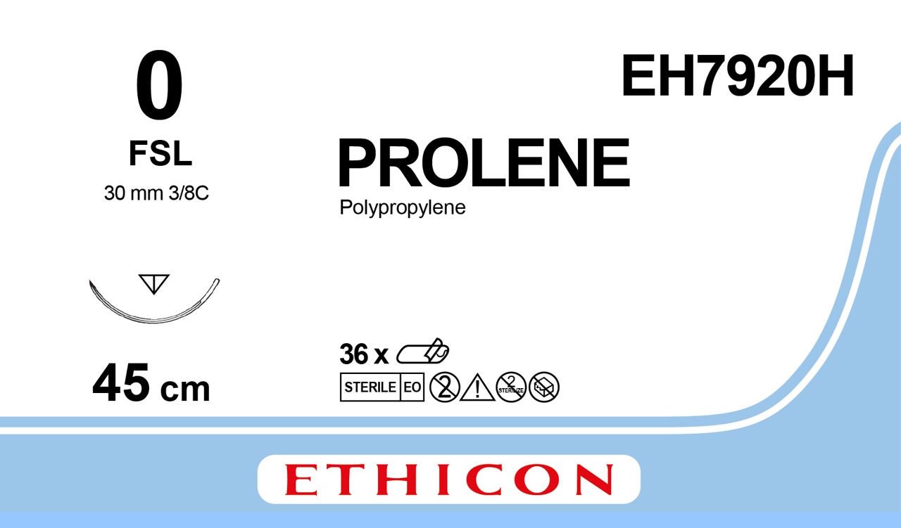 Prolene suture 0, EH7920H, FSL 45 cm blue
