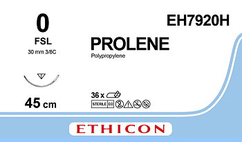 Prolene sutur 0, EH7920H, FSL 45 cm blue