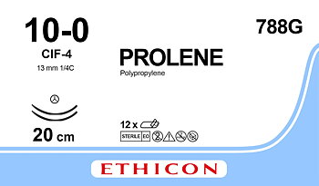 Prolene sutur 10-0, 788G, 2XCIF-4 20 cm blue