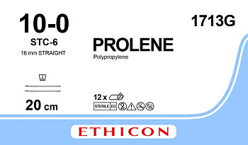 Prolene sutur 10-0, 1713G, 2XSTC-6 20 cm blue