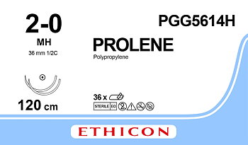 Prolene sutur 2-0, PGG5614H, 2XMH 120 cm blue