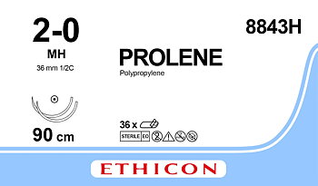Prolene sutur 2-0, 8843H, 2XMH 90 cm blue