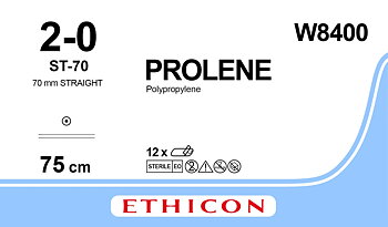 Prolene sutur 2-0, W8400, 2XST-70 75 cm blue