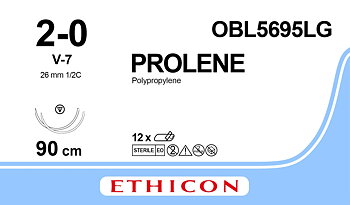 Prolene sutur 2-0, OBL5695LG, 2XV-7 4X90 cm blue