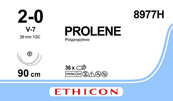 Prolene sutur 2-0, 8977H, 2XV-7 90 cm blue
