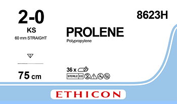 Prolene sutur 2-0, 8623H, KS 75 cm blue