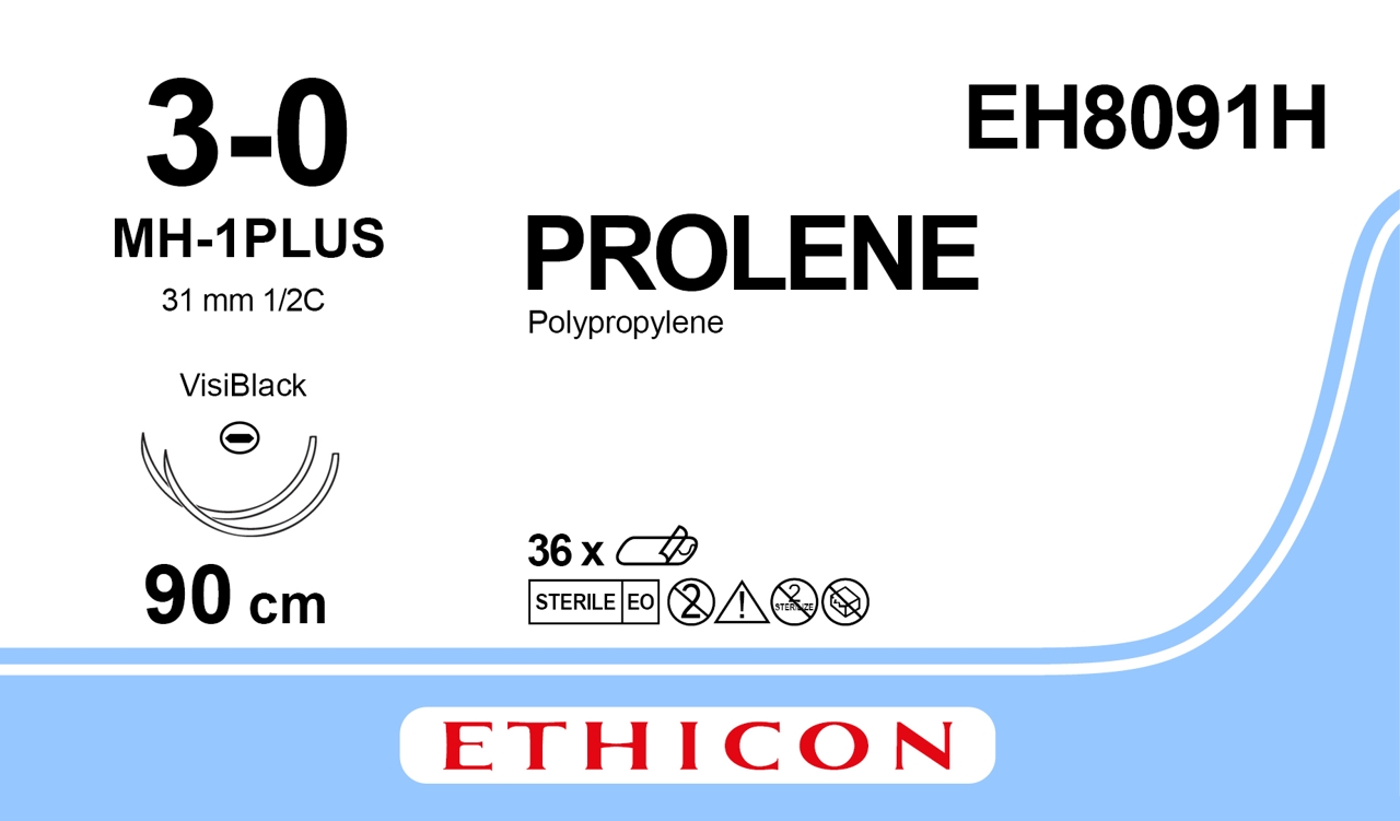 Prolene sutur 3-0, EH8091H, 2XMH-1 VB 90 cm blue