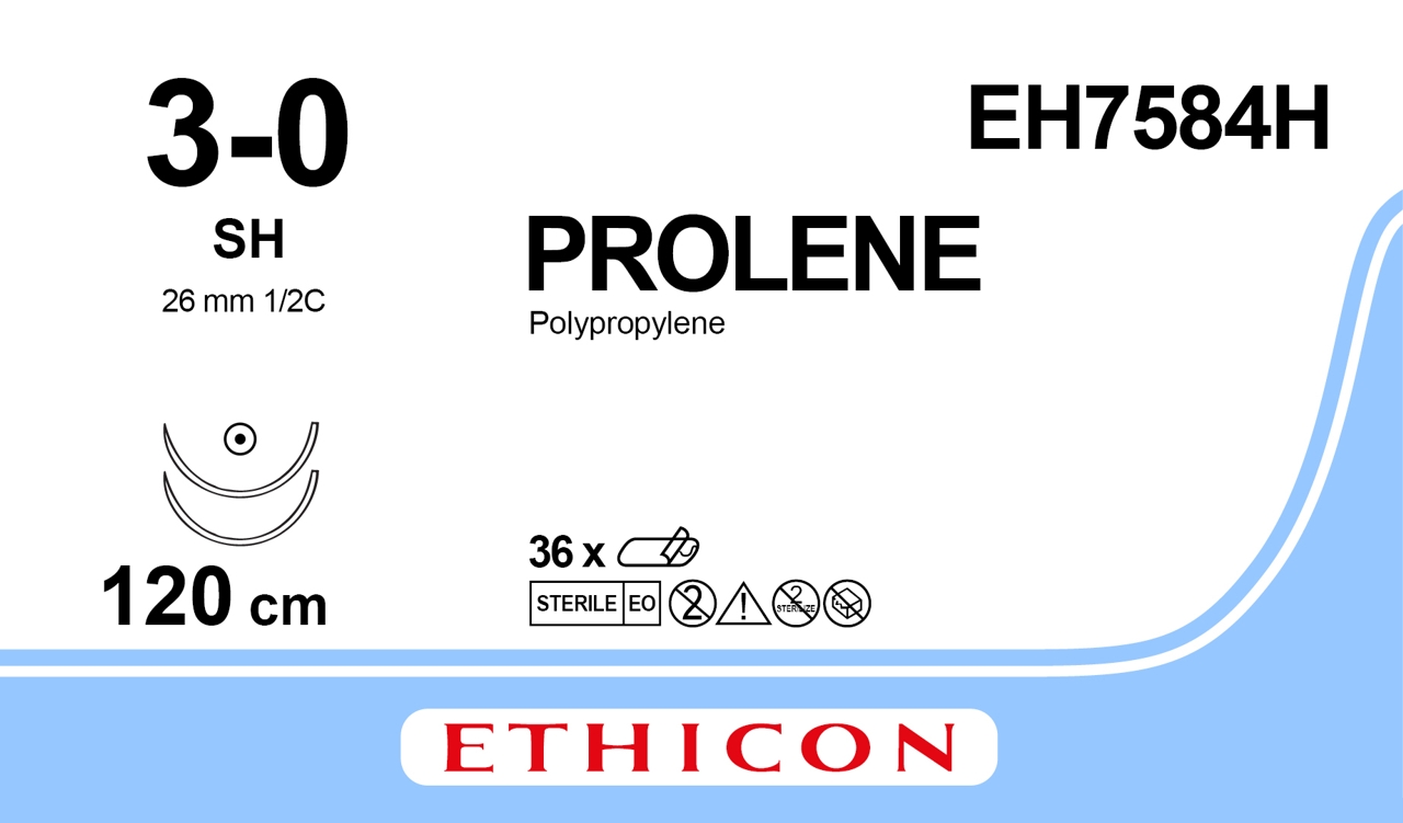 Prolene sutur 3-0, EH7584H, 2XSH 120 cm blue