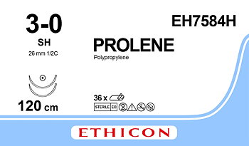 Prolene sutur 3-0, EH7584H, 2XSH 120 cm blue