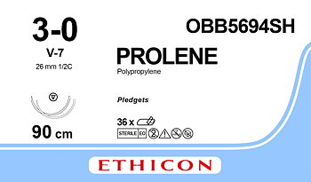 Prolene sutur 3-0, OBB5694SH, 2XV-7 90 cm blue PLEDGET
