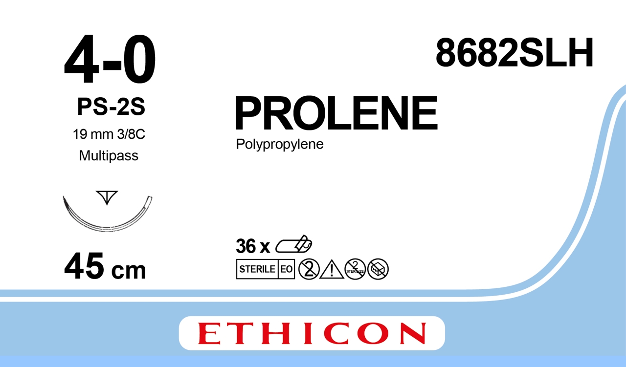Prolene sutur 4-0, 8682SLH, PS-2S MP, 45 cm blue