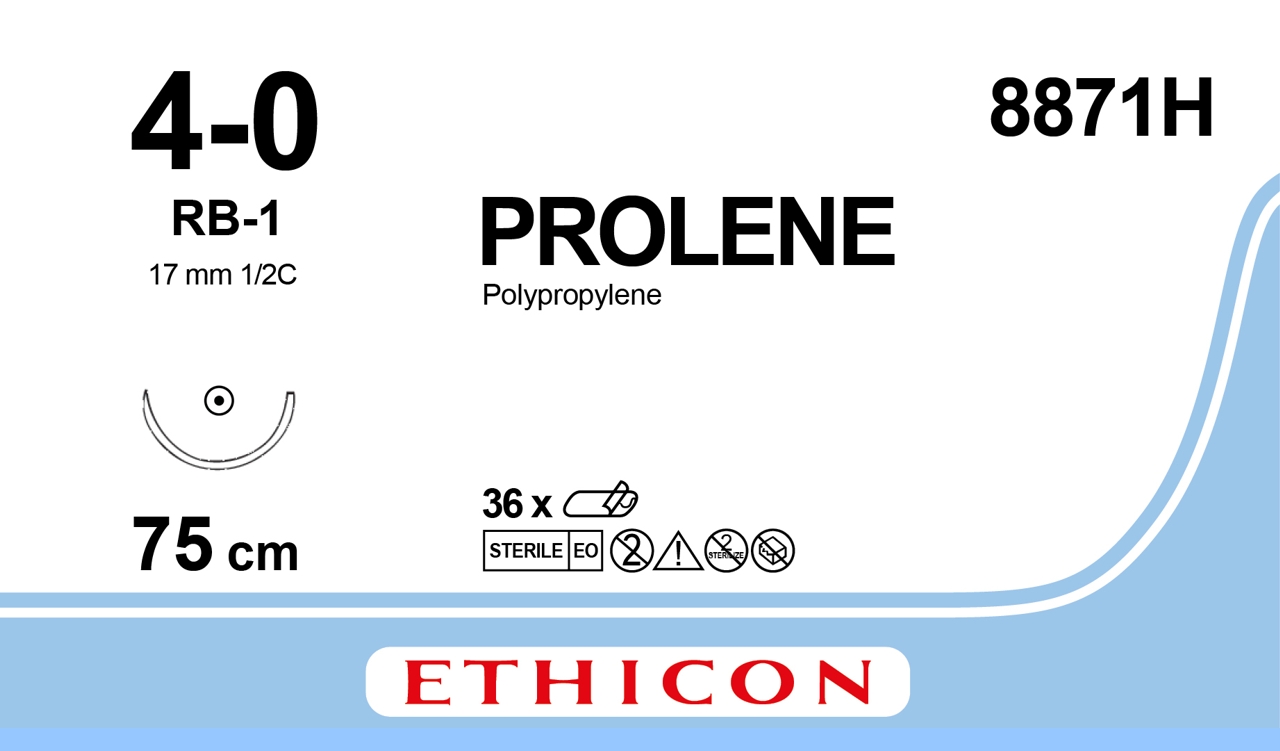 Prolene sutur 4-0, 8871H, RB-1 75 cm blue