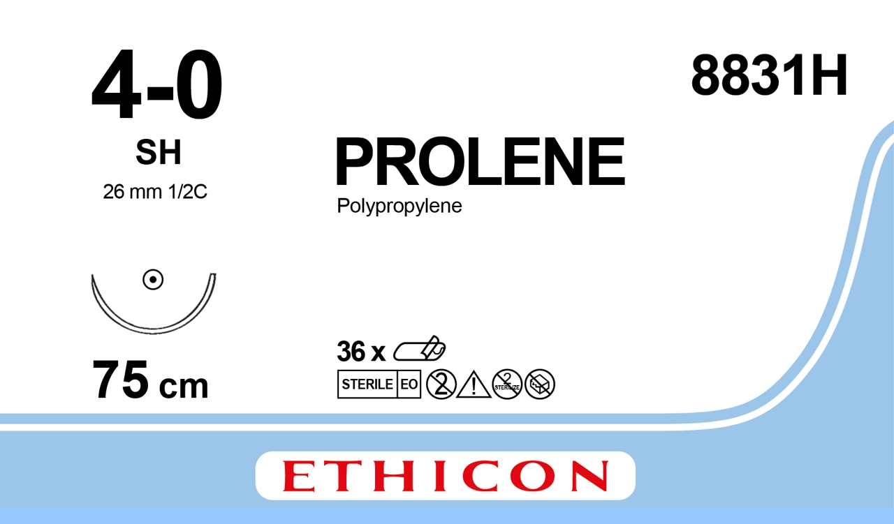 Prolene sutur 4-0, 8831H, SH 75 cm blue