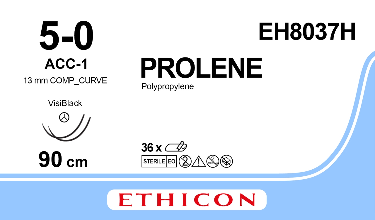 Prolene suture 5-0, EH8037H, 2XACC-1 VB 90 cm blue