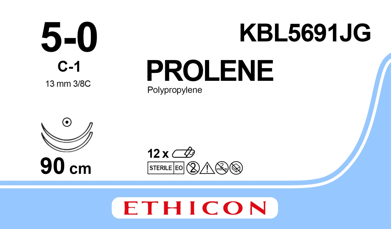 Prolene sutur 5-0, KBL5691JG, 2XC-1 2X90 cm blue